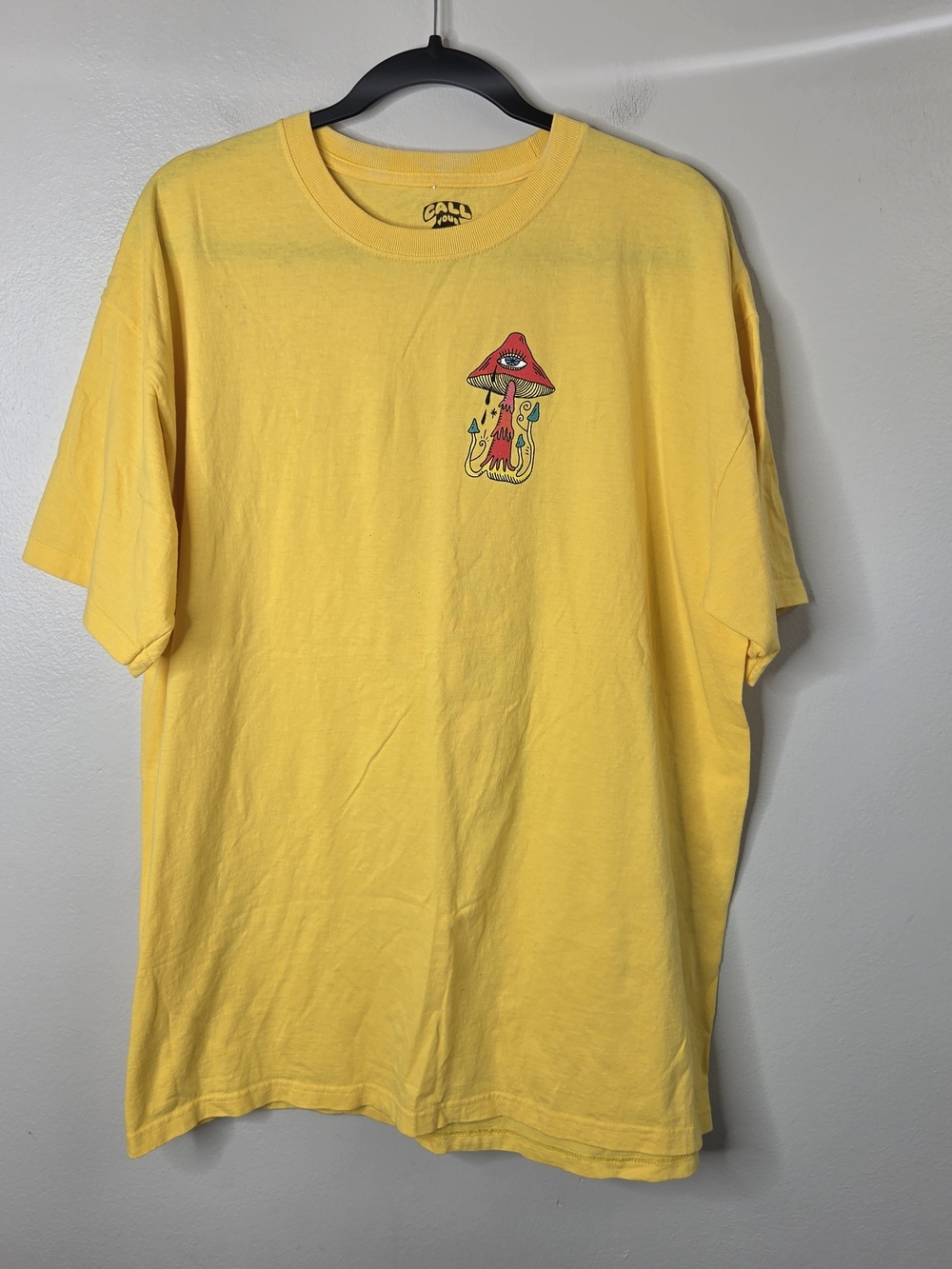 Call Your Mother Mushroom With Eyeballs Yellow Tshirt